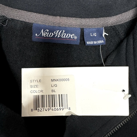 New Wave Fleece 1/4 Activewear Sweatshirt Black Size L - Picture 4 of 5